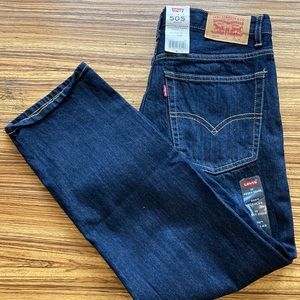 NEW Levi’s 505 regular boys youth Jeans size 10 husky 30 x 26 adjustable waist